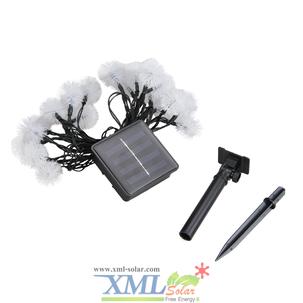 ไฟกระพริบโซล่าเซลล์ ทรงปุยหิมะ 30 ดวง (เเสง : เหลืองวอมไวท์)