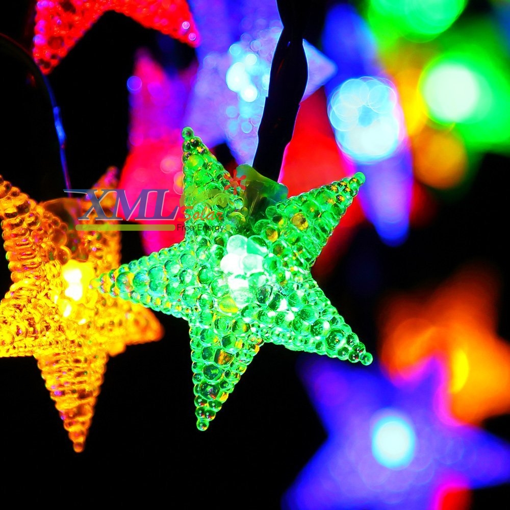 ไฟกระพริบโซล่าเซลล์ ทรงดาว 30 ดวง (เเสง : หลากสี)