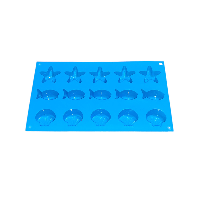 แม่พิมพ์ซิลิโคน พิมพ์สบู่ พิมพ์วุ้น พิมพ์ขนม รูป หอย สัตว์ทะเล 15 ช่อง
