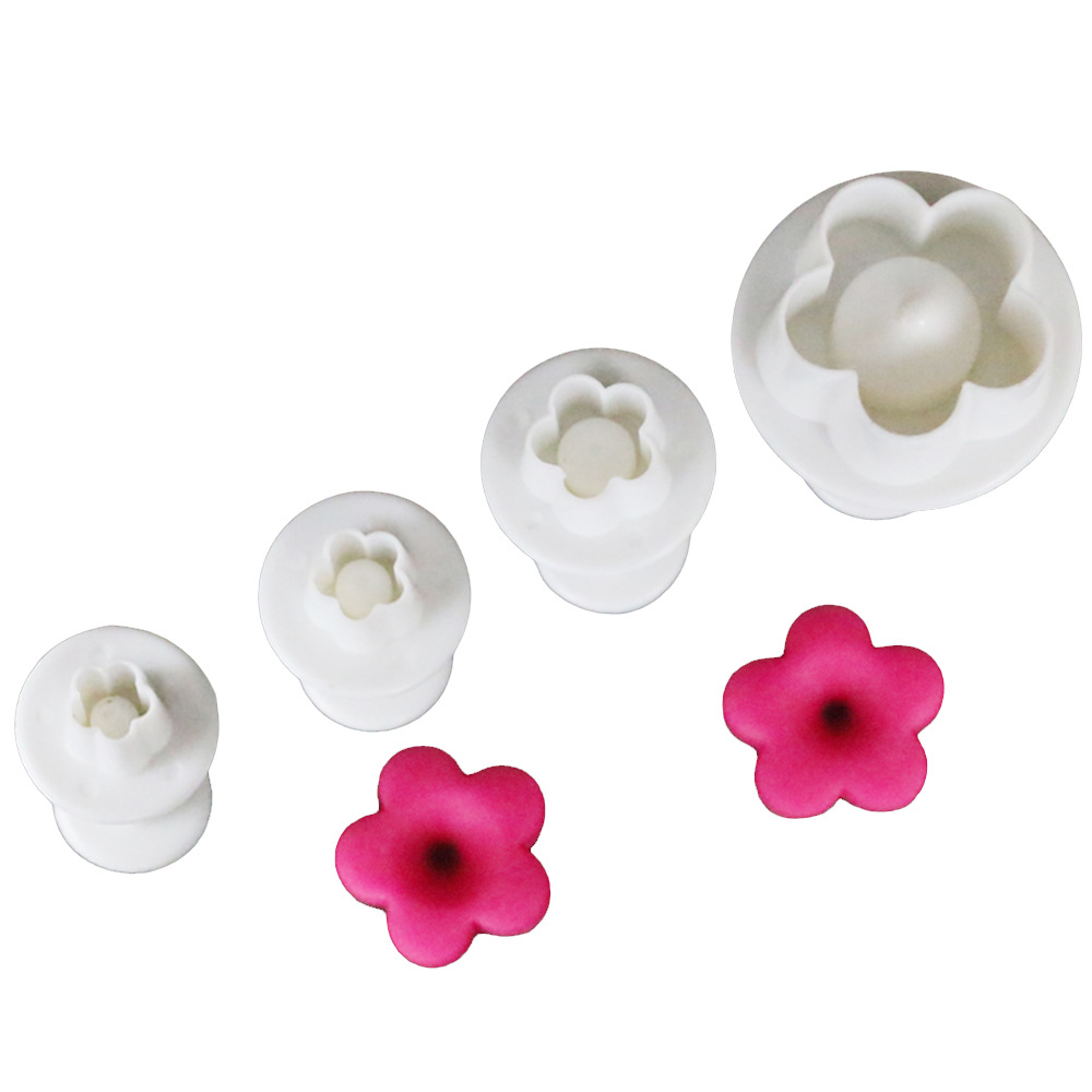 ที่พิมพ์ลายฟองดองท์ พิมพ์กดคุกกี้ Plum 4 ชิ้น/แพ็ค