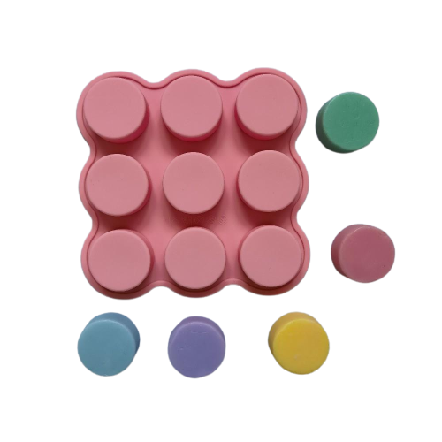โมล(Mold) แม่พิมพ์ซิลิโคน ทำวุ้น ขนม สบู่ งานdiy ทรงกลม 9 ช่อง (25 G.)