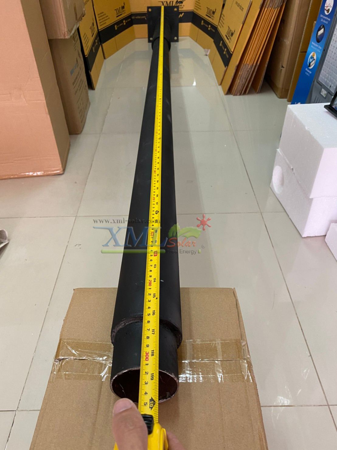 เสาไฟสนาม เหล็กทาสีดำด้าน สูง 3 เมตร (ปลาย 3 นิ้ว)