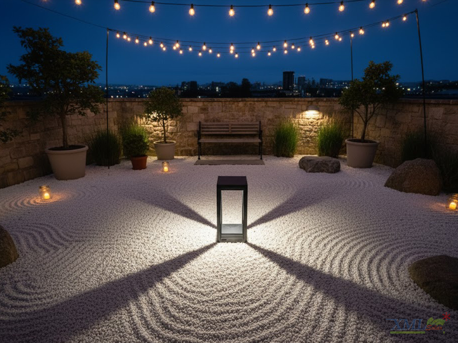 โคมไฟตั้งพื้นโซล่าเซลล์ 30CM รุ่น XF-JS02