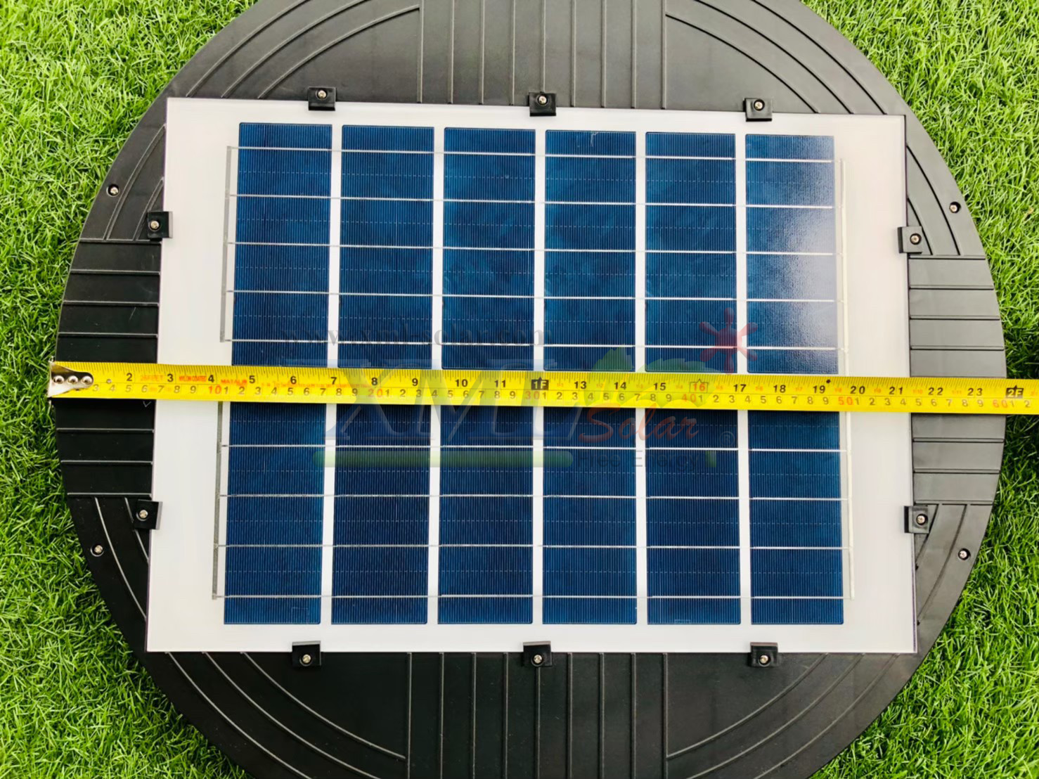 โคมไฟโซล่าเซลล์ UFO ทรงกลม รุ่นทรงรังผึ้ง (เปิดได้ 3 แสง)