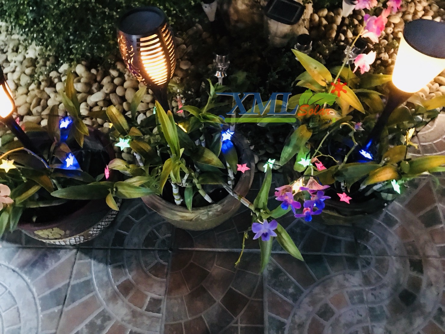 ไฟกระพริบโซล่าเซลล์ ทรงดาว 30 ดวง (เเสง : หลากสี)