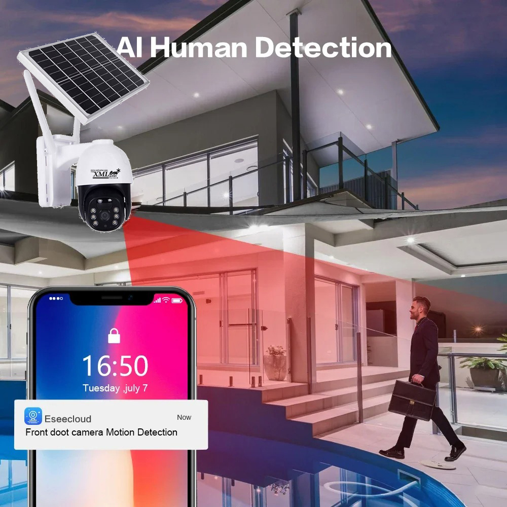 กล้องวงจรปิดโซล่าเซลล์ 4MP EseeCloud (4G) Solar CCTV Camera With 4G รุ่น SCG401P10