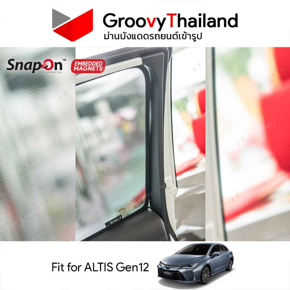 ม่านบังแดดแม่เหล็ก TOYOTA ALTIS Gen12 (SnapOn Em - 4 pcs)