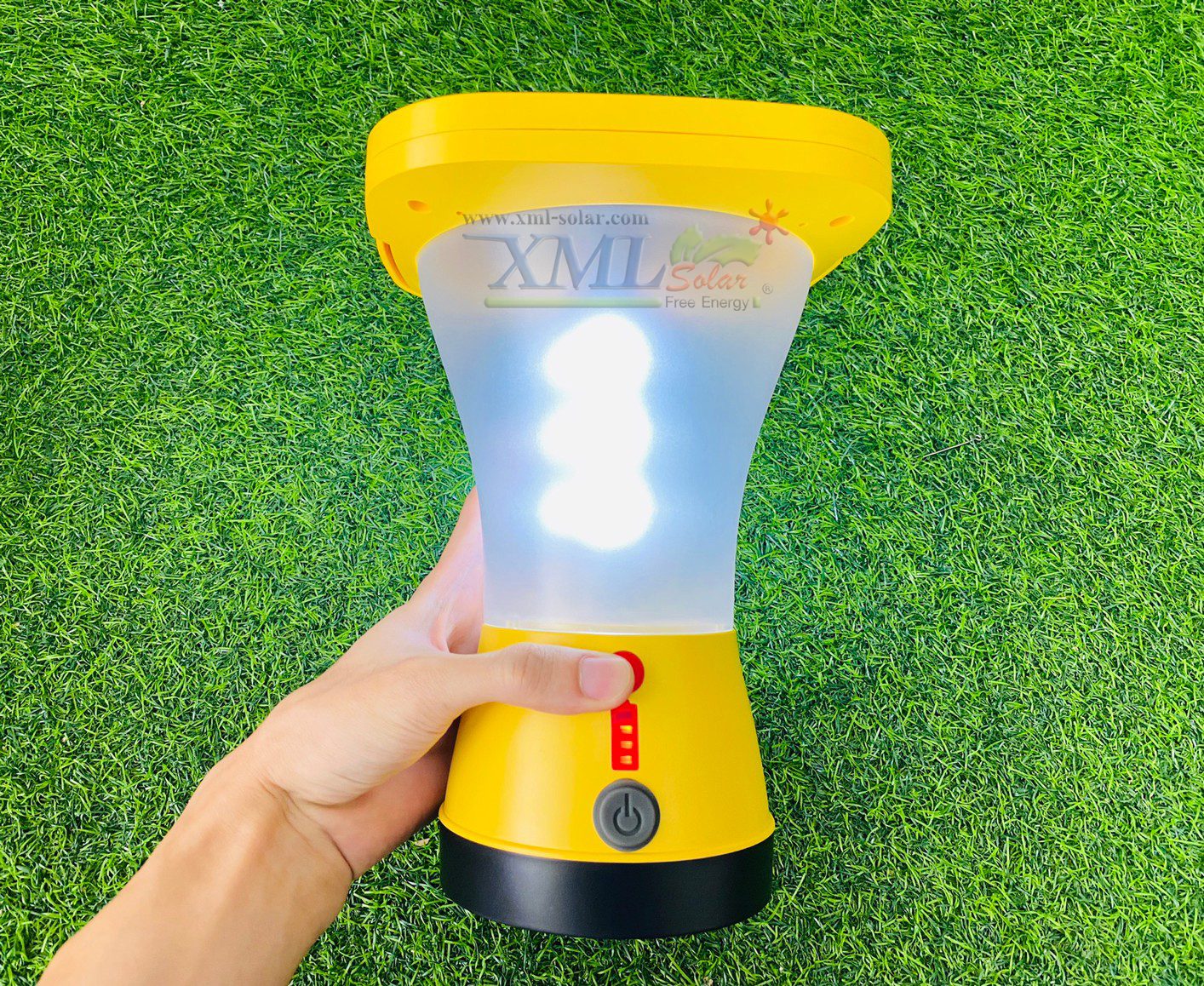 โคมไฟตะเกียงโซล่าเซลล์ (สีเหลือง) (แสง : ขาว)