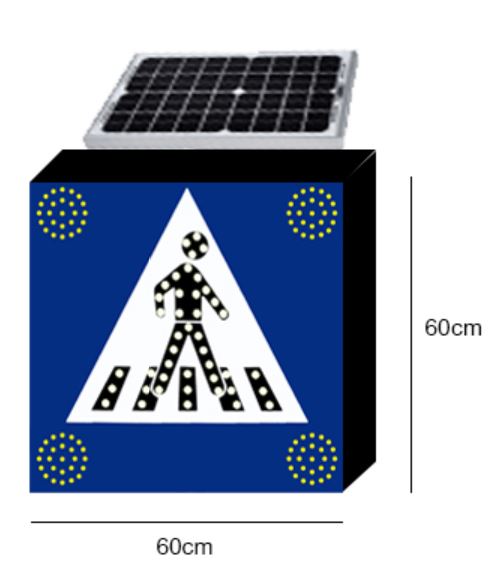 ป้ายไฟเตือนโซล่าเซลล์ คนข้ามถนน