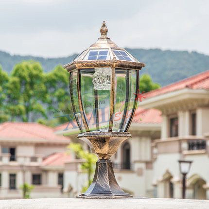 หัวเสาทรงยุโรป ไซต์ใหญ่ (สีทอง) เปิดได้ 2 แสง