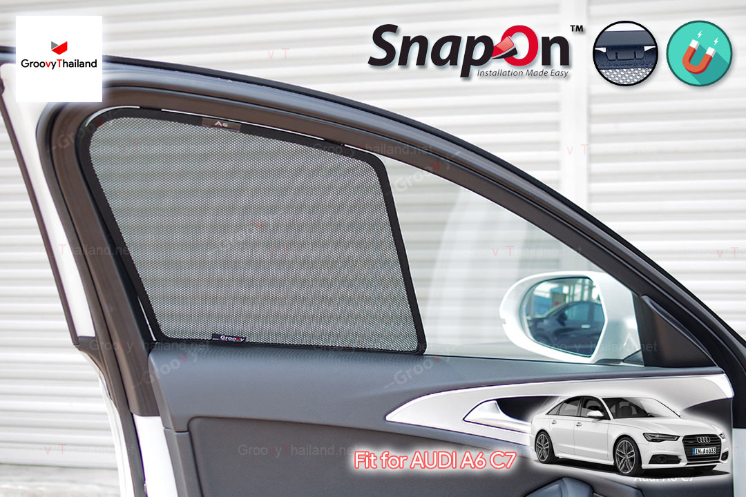 ม่านบังแดดแม่เหล็ก AUDI A6 C7 (SnapOn - 4 pcs)