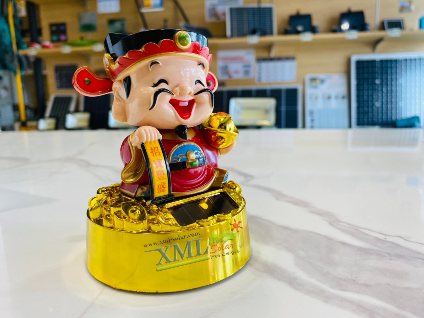 ตุ๊กตาโซล่าเซลล์ ‘ไฉ่ซิงเอี้ย’ เทพเจ้าแห่งโชคลาภ เทพเจ้าร่ำรวย