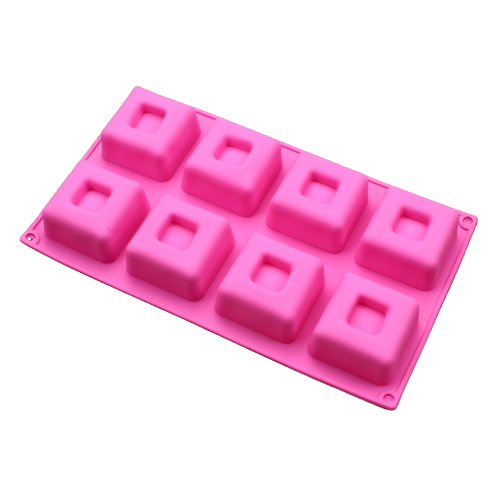 โมล(Mold) แม่พิมพ์ซิลิโคน ทำวุ้น ขนม สบู่ งานdiy รูปสี่เหลี่ยม 8 ช่อง (น้ำหนักสบู่ : 90 G.)