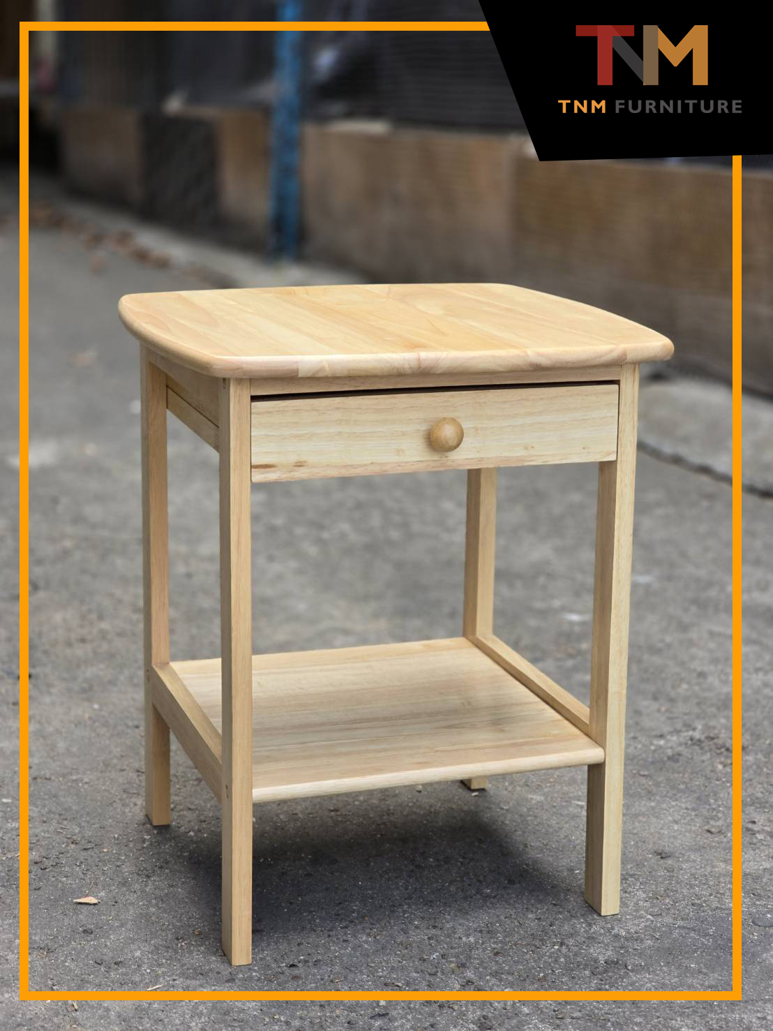 โต๊ะหัวเตียงไม้ยางพารา