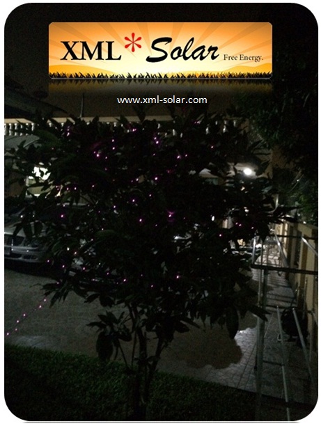 ไฟกระพริบโซล่าเซลล์ 200 LED (2 ฟังก์ชั่น) (เเสง : สีชมพู)