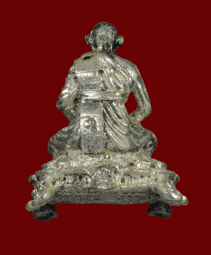 รูปหล่อทรงพญาเต่าเรือน หลวงปู่หลิว รุ่นลาภยศ ปี2537 เนื้อเงิน