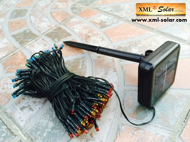 ไฟกระพริบโซล่าเซลล์ 200 LED (8 ฟังก์ชั่น) (เเสง : ผสม4สี)