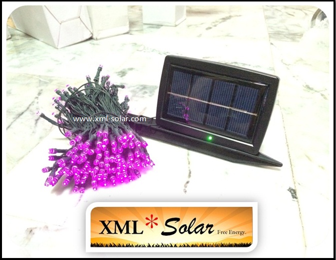 ไฟกระพริบโซล่าเซลล์ 200 LED (2 ฟังก์ชั่น) (เเสง : สีชมพู)