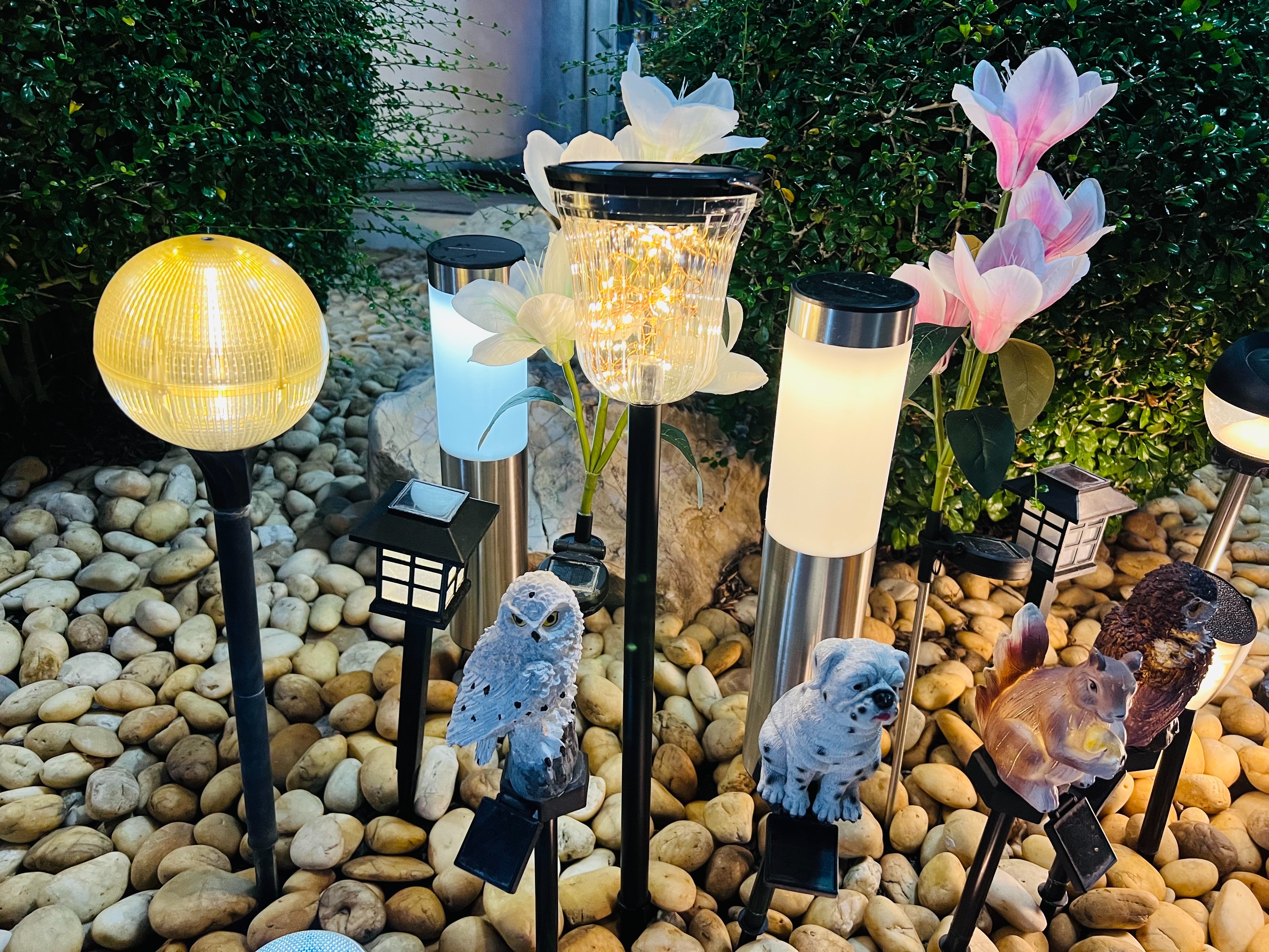 ไฟปักสนามโซล่าเซลล์ รุ่น เม็ดChip 50 LED (เปิดได้ 3 ฟังก์ชั่น) (แสง : เเหลืองวอมไวท์)