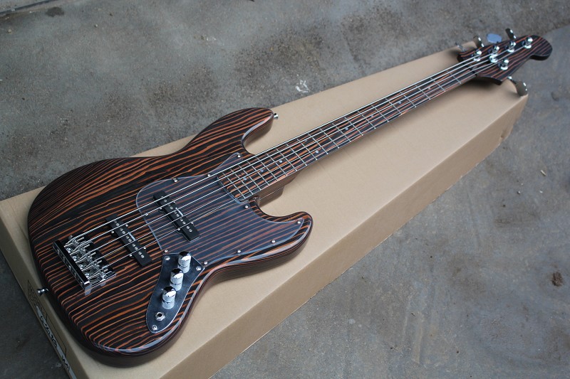 Jazz bass zebra wood ระบุโลโก้ที่ต้องการได้