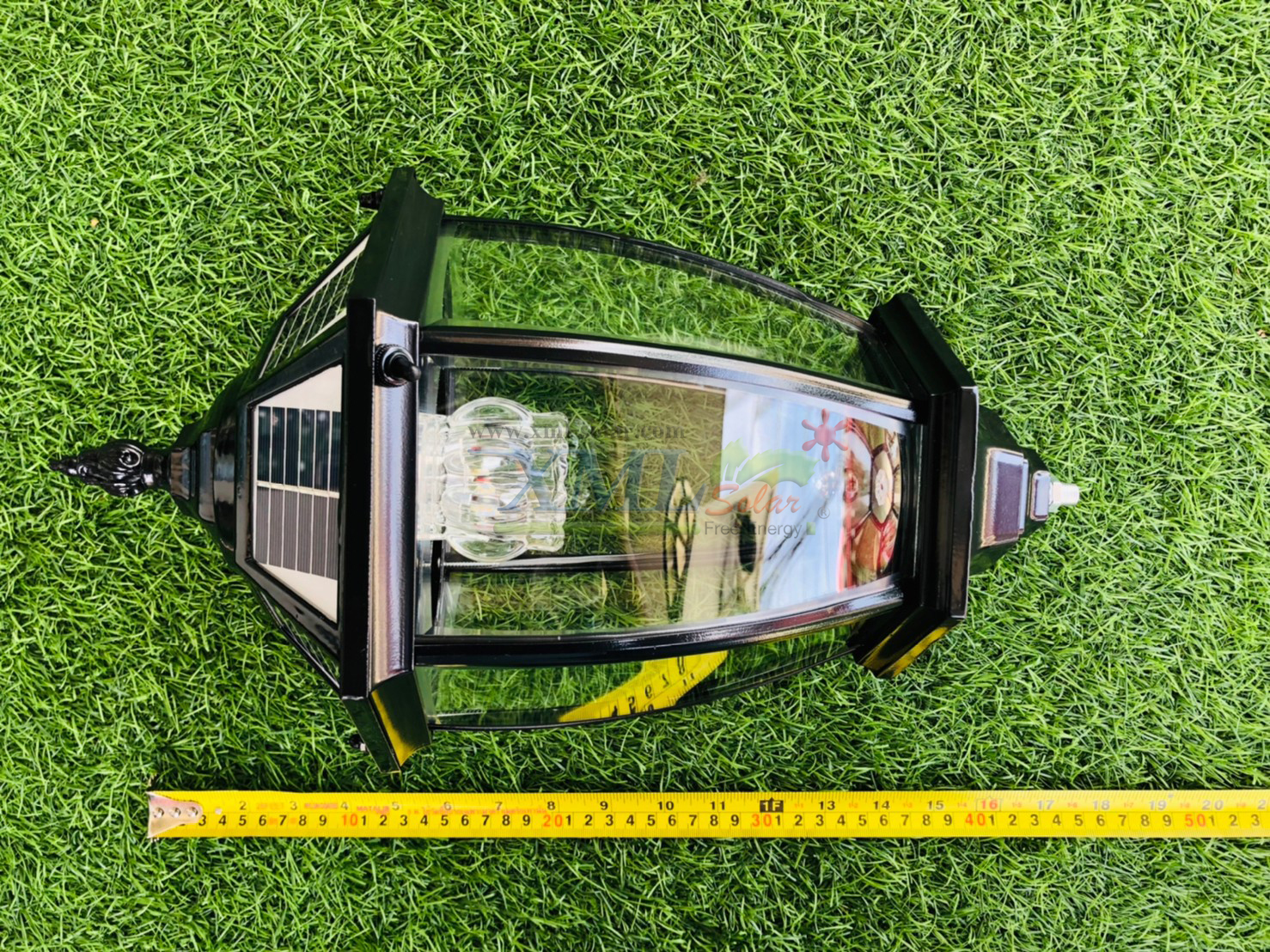 ไฟตั้งพื้นโซล่าเซลล์ ทรงยุโรป สูง 110 ซม. (เปิดได้ 2 แสง)