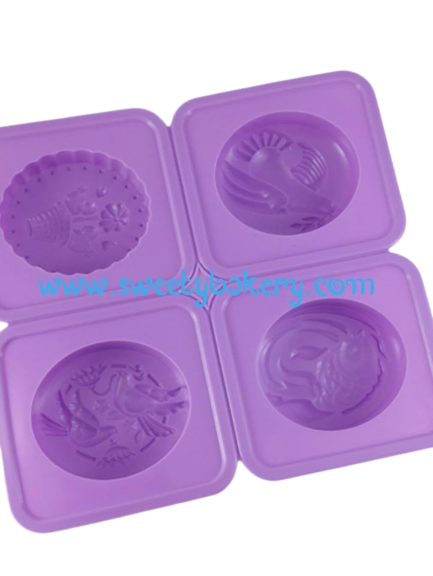 แม่พิมพ์ซิลิโคน พิมพ์สบู่ พิมพ์วุ้น พิมพ์ขนม ทรงกลม 4 ช่อง (น้ำหนักสบู่ : 80 G.)