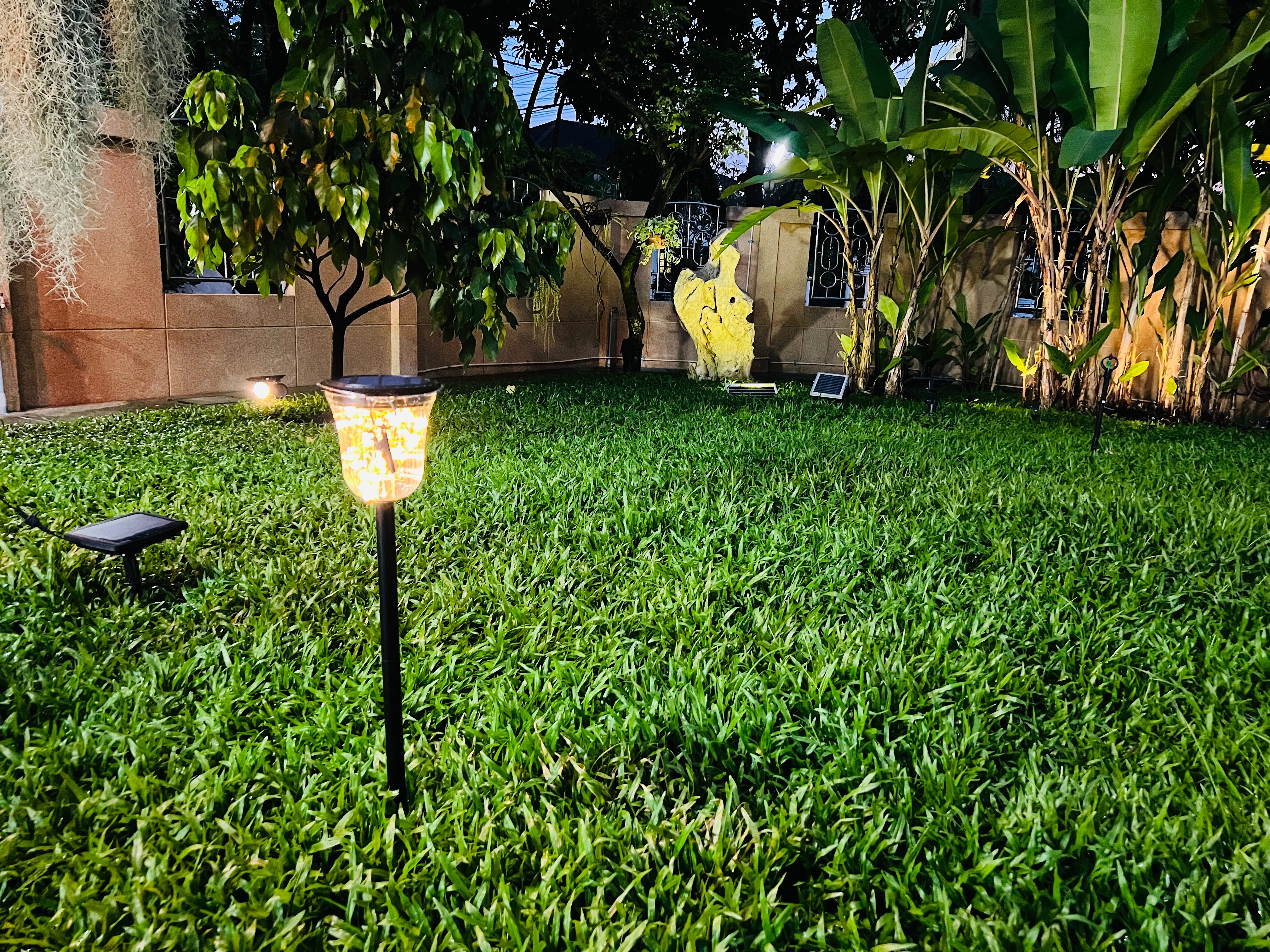 ไฟปักสนามโซล่าเซลล์ รุ่น เม็ดChip 50 LED (เปิดได้ 3 ฟังก์ชั่น) (แสง : เเหลืองวอมไวท์)