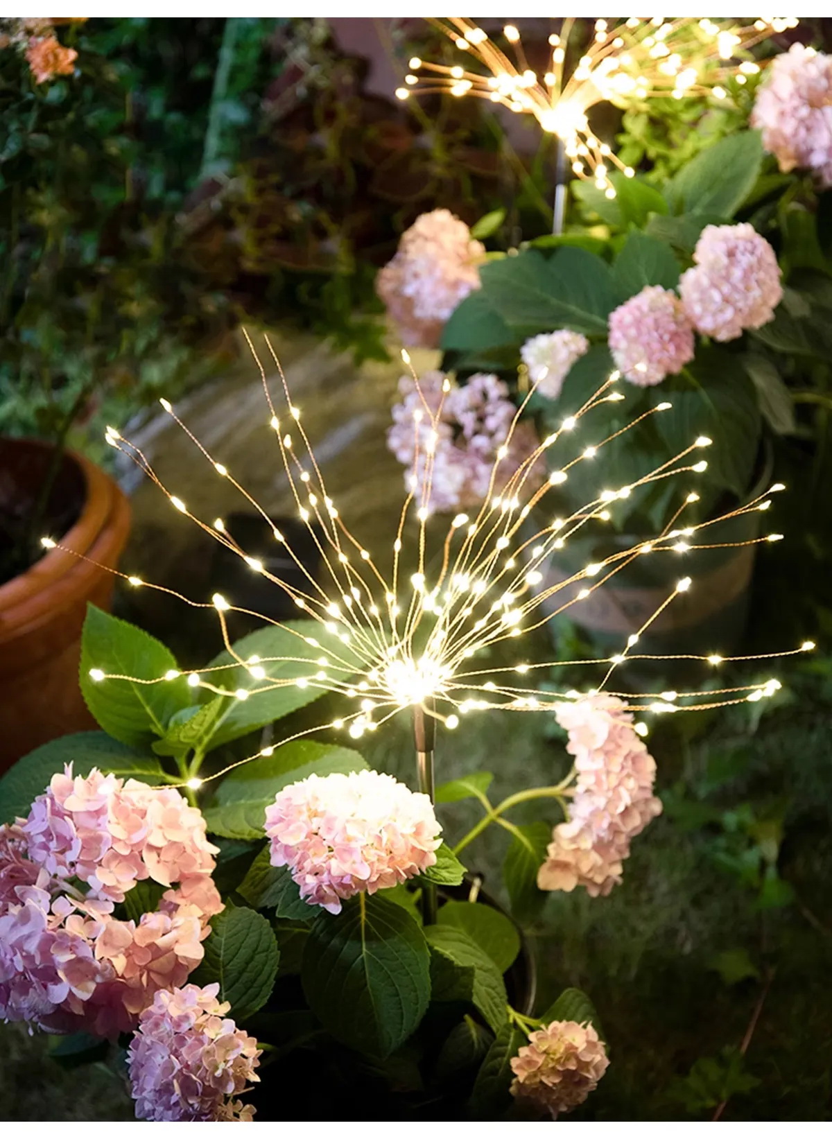 ไฟปักสนามโซล่าเซลล์ ทรงพลุ 120 LED (1 แถม 1)