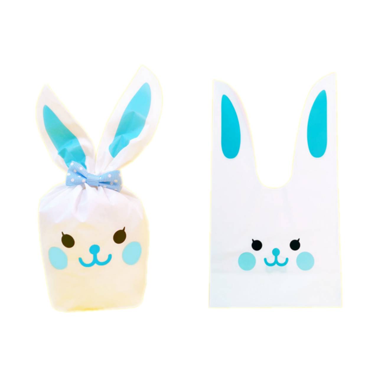 ถุงหูกระต่าย สีเขียวอมฟ้า 50 ใบ/ห่อ (Size : 13.5*22+6 cm.)