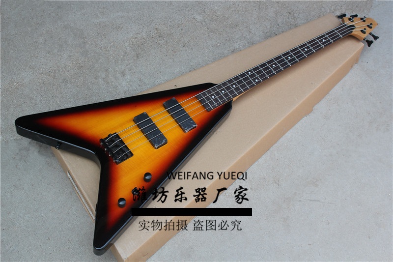 Flying V Electric Bass 4 string