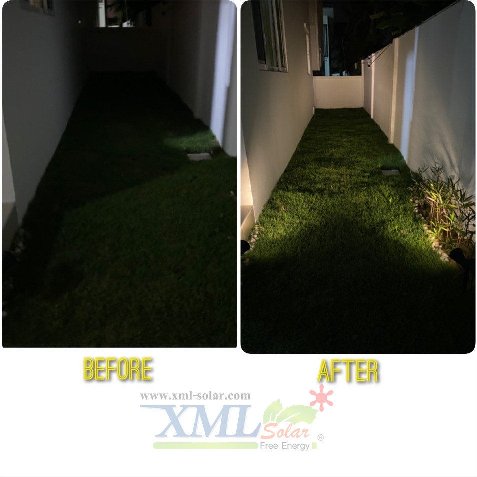 สปอร์ตไลท์ปักสนามโซล่าเซลล์ 7 LED(super bright) (เเสง : เหลืองวอมไวท์)