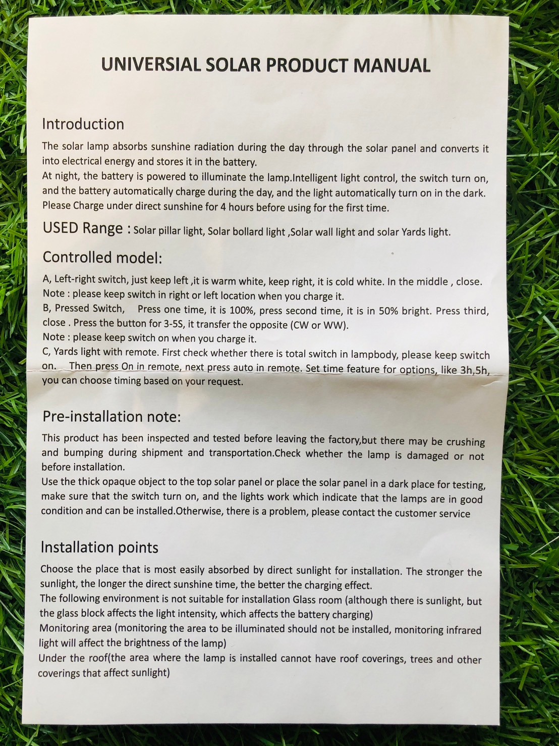 ไฟปักสนามโซล่าเซลล์ รุ่น DC-3662 (เปิดได้ 2 แสง)