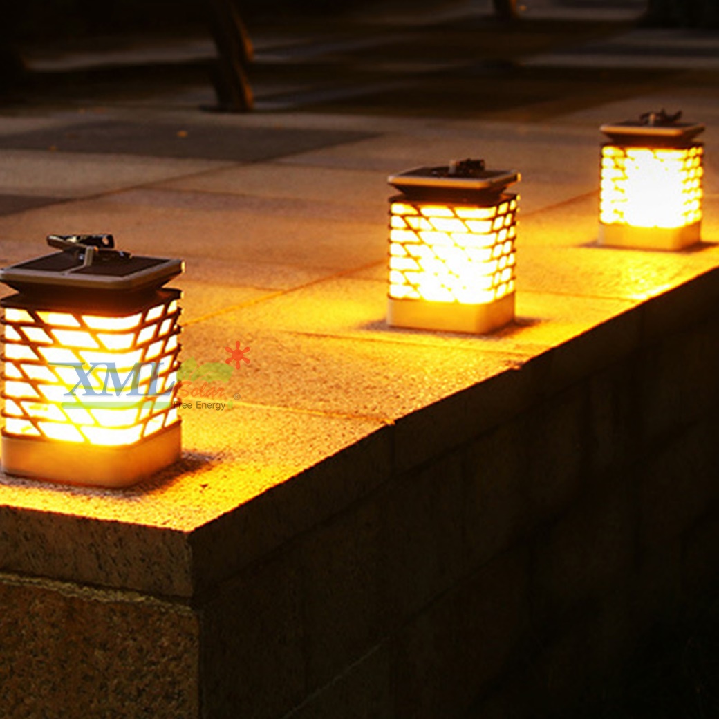 ไฟห้อยโซล่าเซลล์ ทรงสี่เหลียม ตาข่าย (แสง: เปลวไฟเหลืองวอมไวท์)