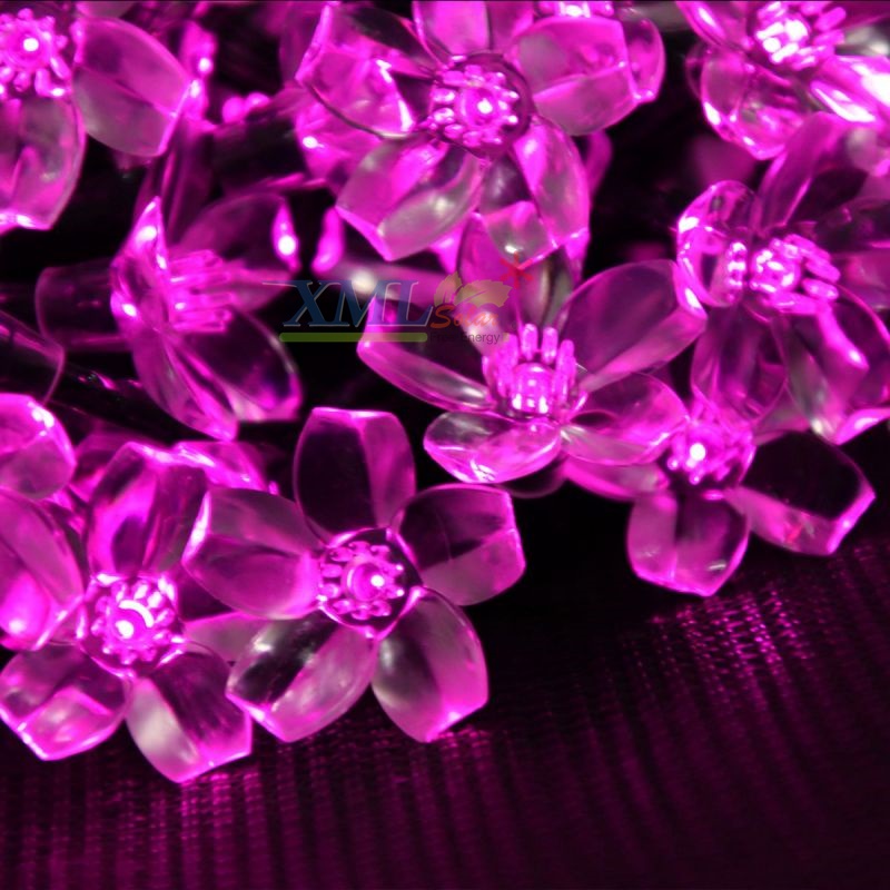 ไฟกระพริบโซล่าเซลล์ รูป ดอกไม้ 50 ดอก (เเสง : สีชมพู)