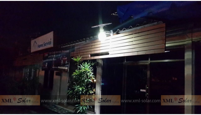 โคมไฟโซล่าเซลล์อัจฉริยะ ทรงโคมกลม รุ่น 25 Watt Monocrystalline (เเสง : ขาว)