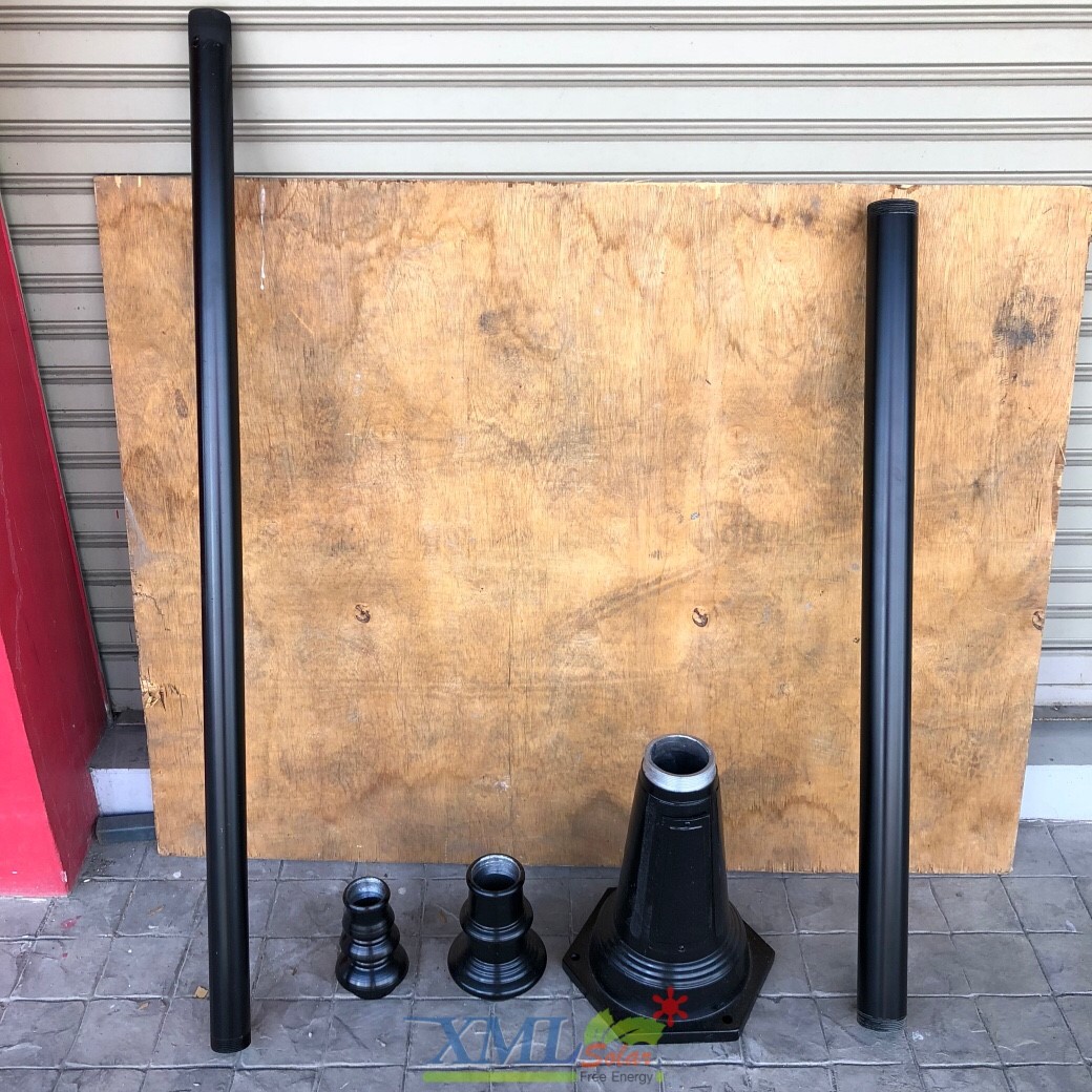 เสาไฟสนาม อะลูมิเนียม+เหล็กชุบดำ สูง 2.8 เมตร