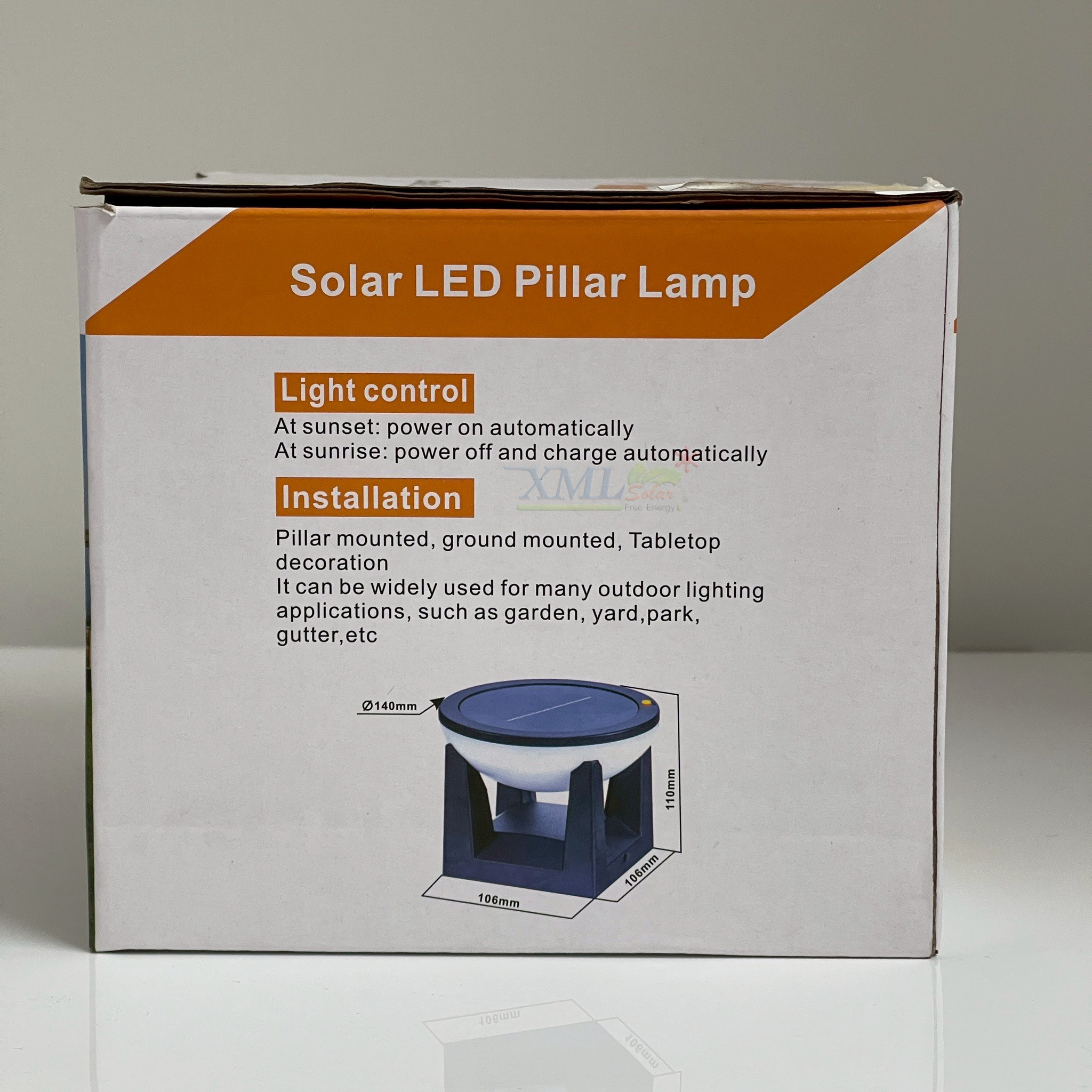 โคมไฟหัวเสาโซล่าเซลล์ Solar LED Pillar รุ่น LSXML-208 (เปิดได้ 3 แสง)
