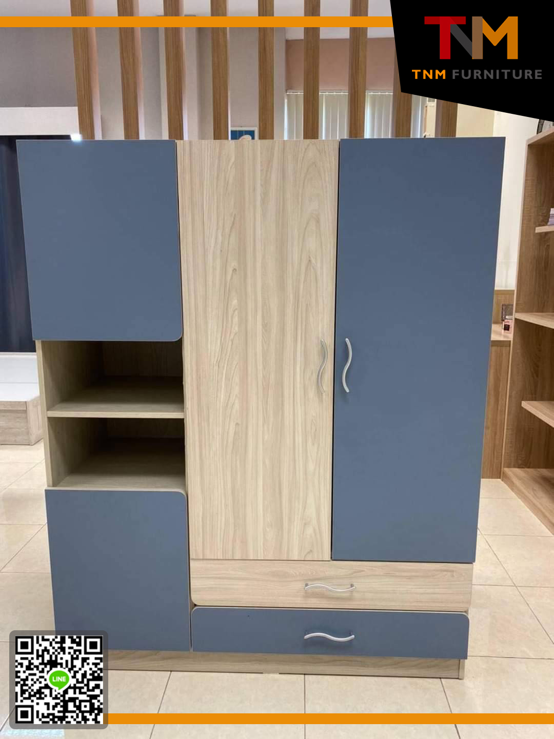 ตู้เสื้อผ้าเด็ก 120cm. รุ่นWR-127