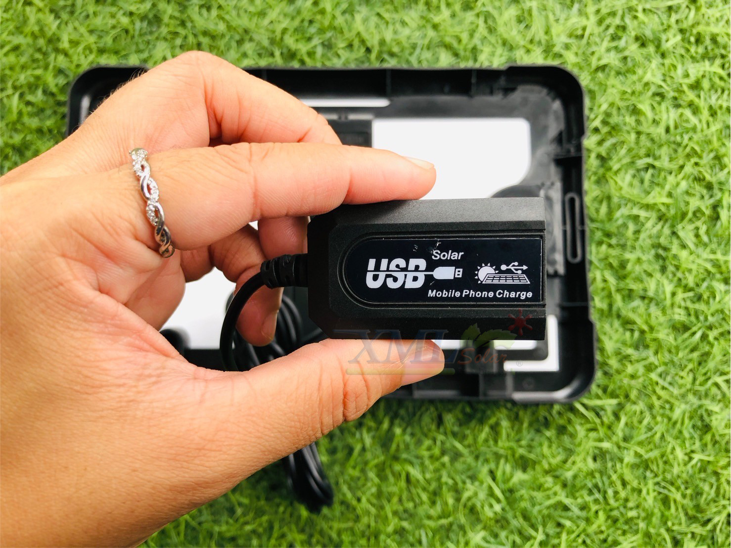 แผงโซลาร์เซลล์ 6V 4W แผงชาร์จพลังงานแสงอาทิตย์แบบพกพา พร้อมสาย USB