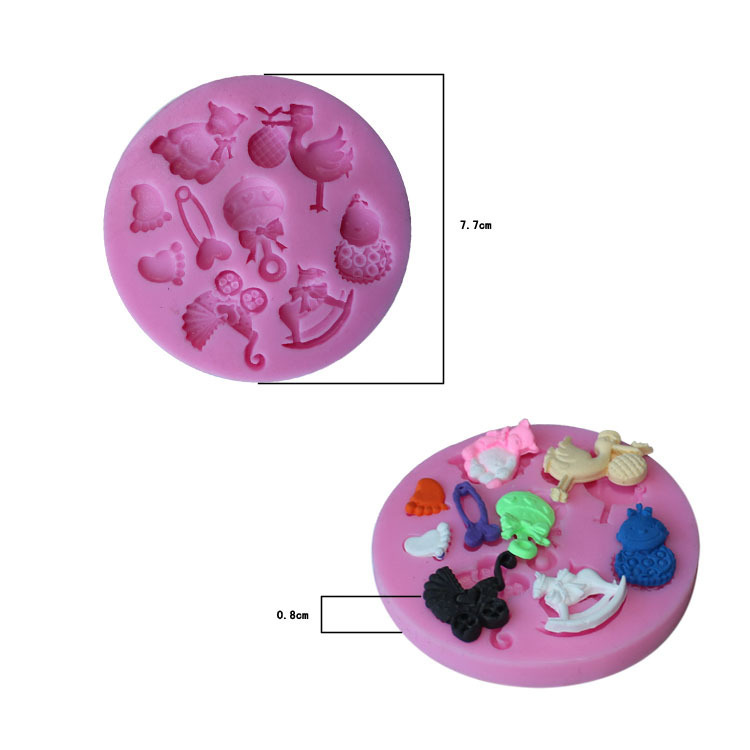 แม่พิมพ์ ซิลิโคน สำหรับทำฟองดองท์ กัมเพส รูปของเล่นเด็ก