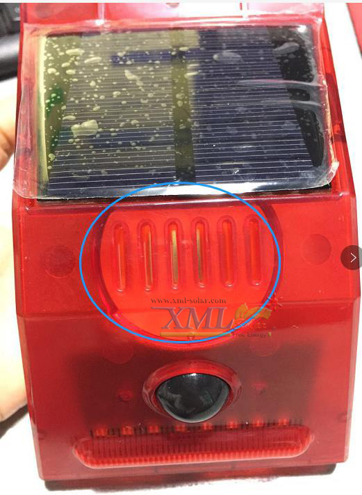 สัญญาณกันขโมย (Alarm) โซล่าเซลล์ (สีแดง) + Remote