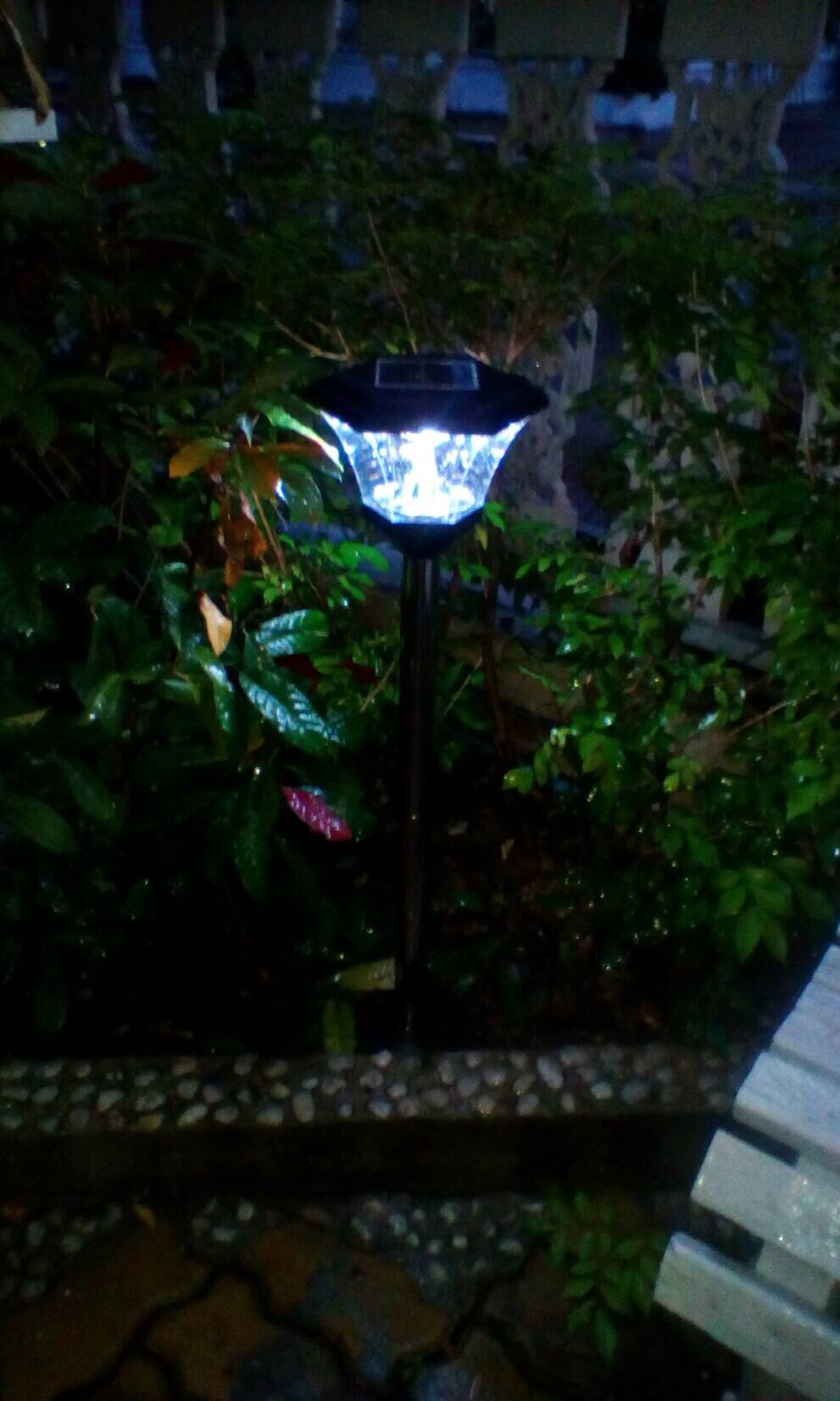 ไฟปักสนามโซล่าเซลล์ 8 Super SMD LED (แบบเหลี่ยม) สูง 80 ซม. (เเสง : ขาว)