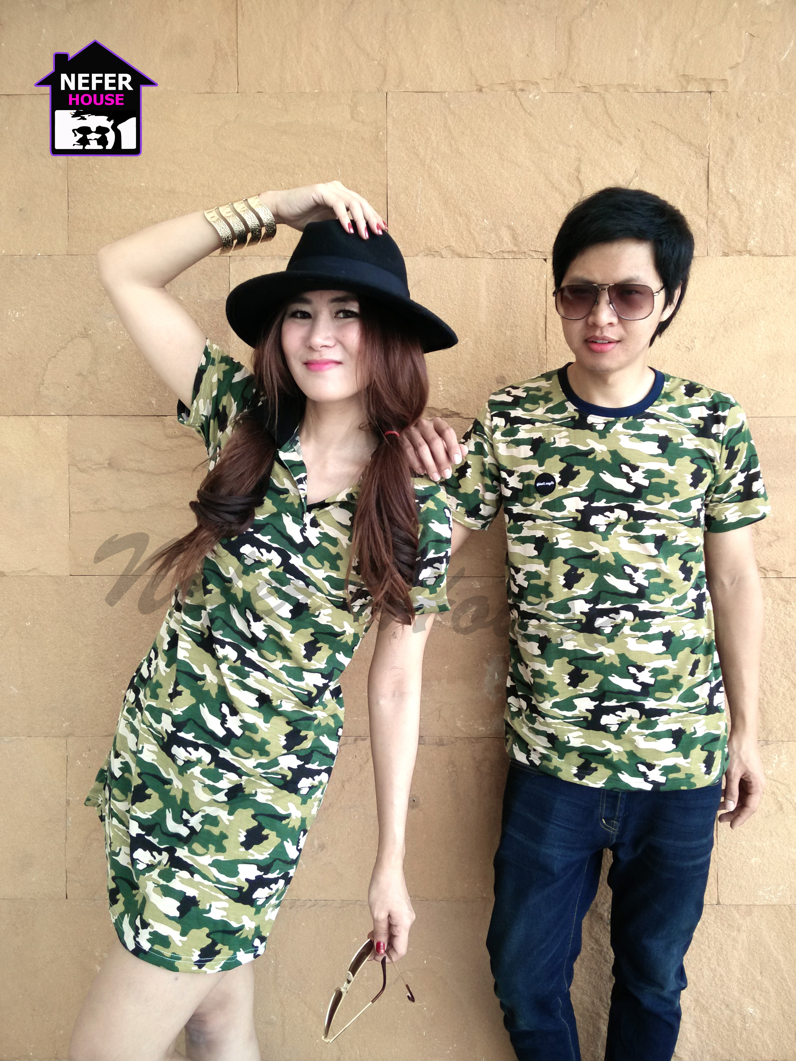 เสื้อโปโลคู่ลายทหาร