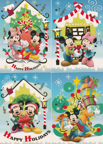 Postcard Mickey Happy Holidays 16 ใบ