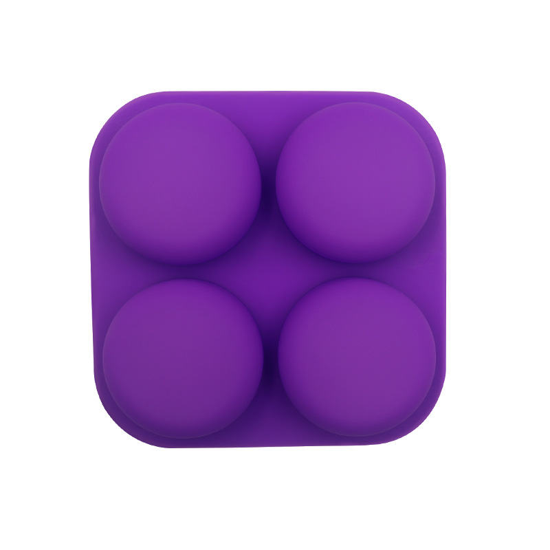 โมล(Mold) แม่พิมพ์ซิลิโคน ทำวุ้น ขนม สบู่ งานdiy รูปวงกลม 4 ช่อง (80 G.)