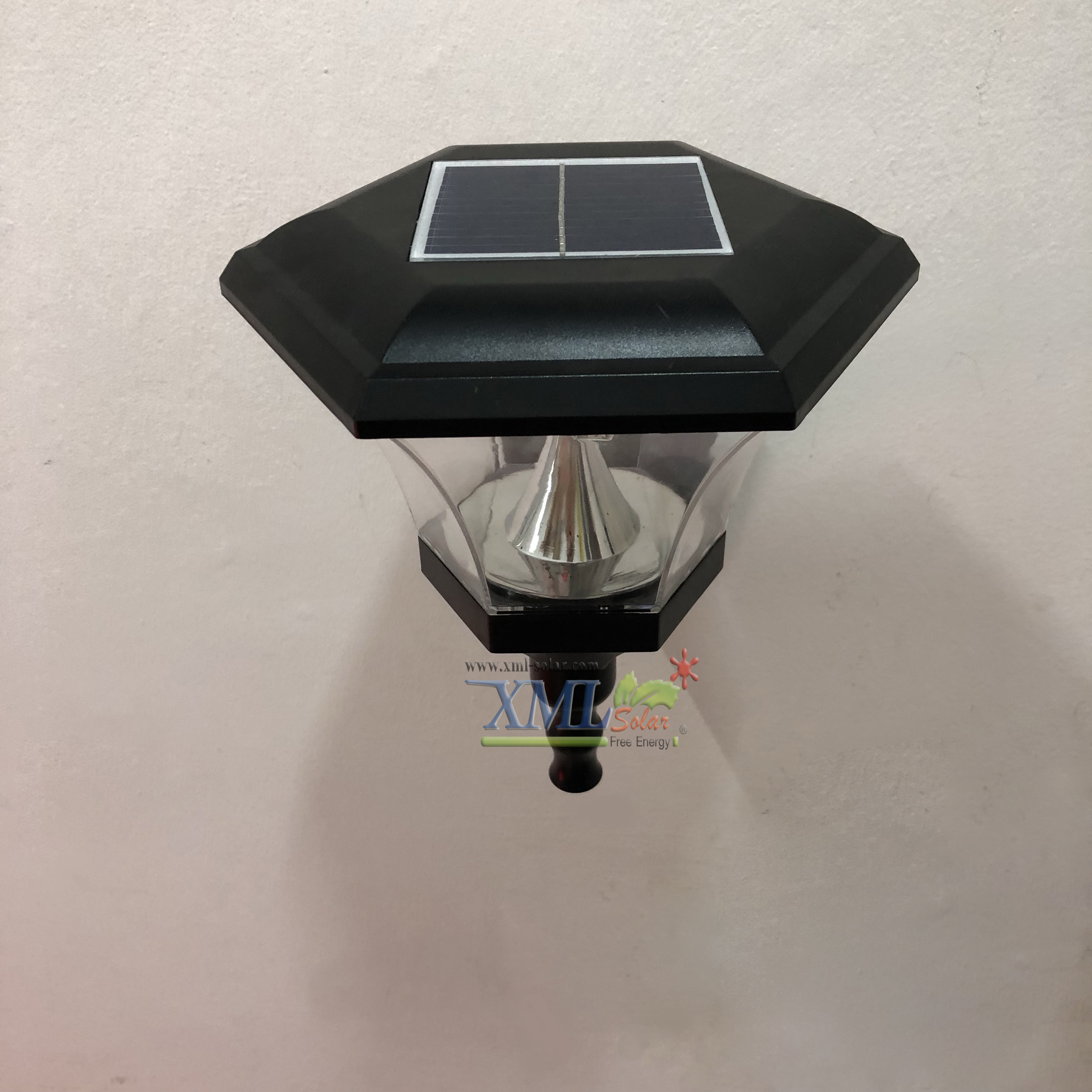 โคมไฟกิ่งโซล่าเซลล์ 8 Super SMD LED ทรง หกเหลี่ยม (เเสง : ขาว)(1 แถม 1)