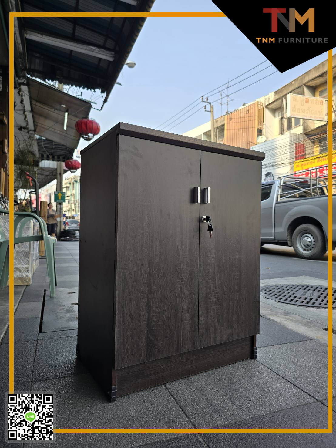ตู้เอนกประสงค์ 60cm. 2บานเปิด(มีกุญแจล็อก)