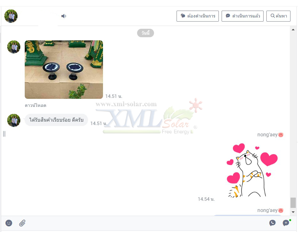 โคมไฟหัวเสาโซล่าเซลล์ ทรงกรวย แบบที่ 2 (แสง : ขาว+เหลืองวอมไวท์)