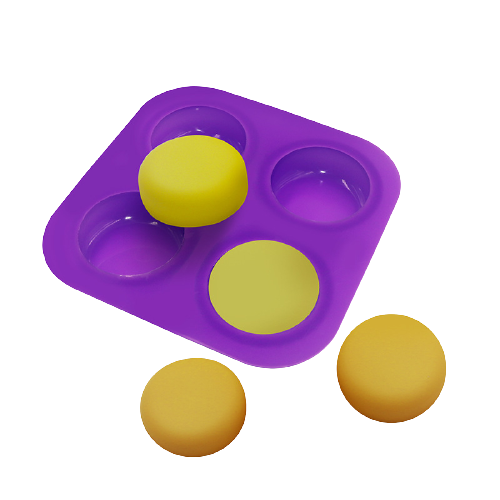 โมล(Mold) แม่พิมพ์ซิลิโคน ทำวุ้น ขนม สบู่ งานdiy รูปวงกลม 4 ช่อง (80 G.)