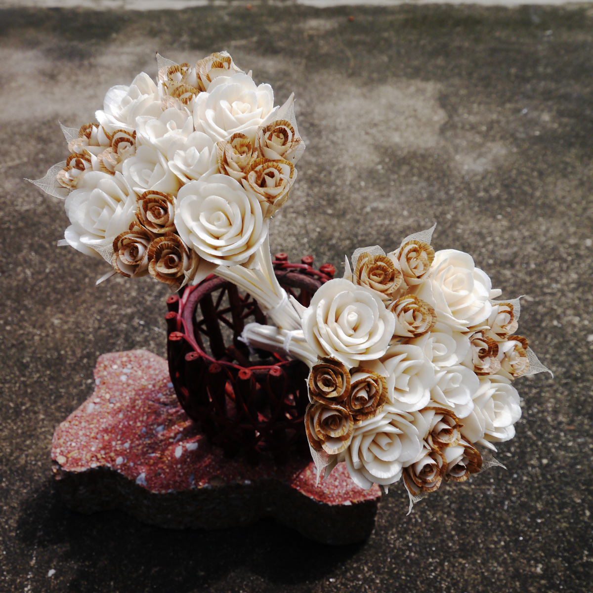 ช่อก้านหวายดูดน้ำหอม 10 นิ้ว +ดอกกุหลาบ 19 ดอก 2 - 3.5cm